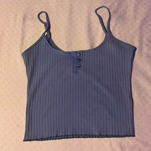 American Eagle Outfitters Cropped Henley Tank Top